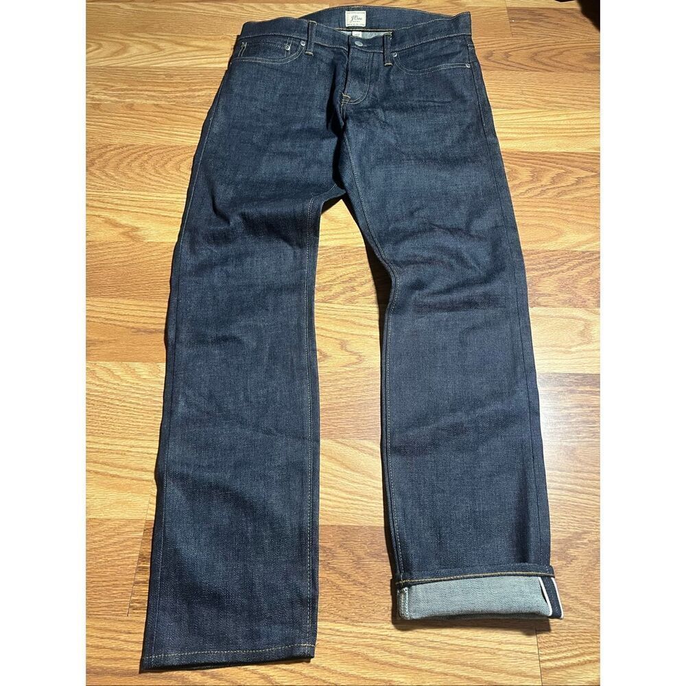 J Crew Men’s 484 Stretch Slim Selvedge Jeans 33x32 (Actual 34x32)